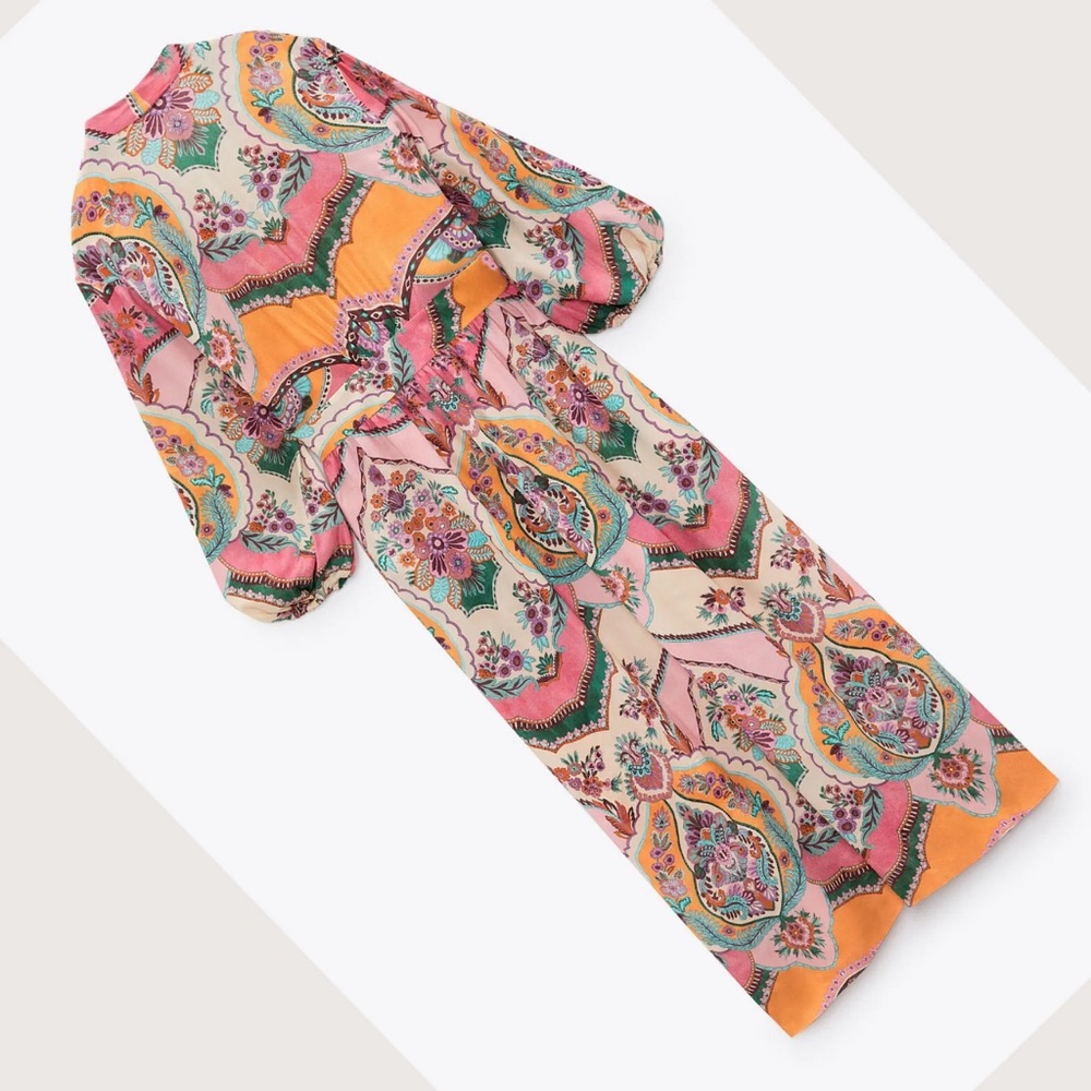 Zara Printed Maxi Wrap Floral Dress - Picture 5 of 8